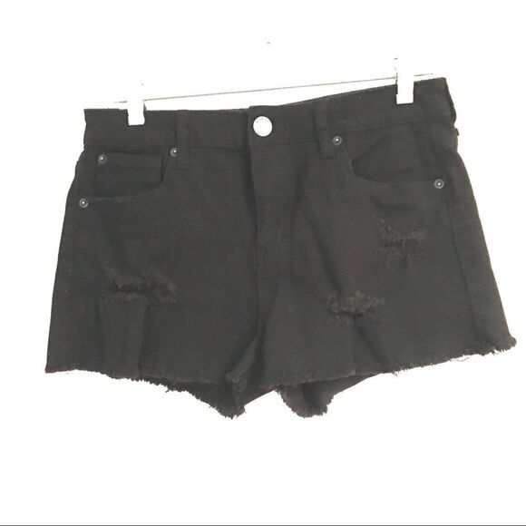 STS Blue black distressed cut off denim shorts 28 - Picture 2 of 6